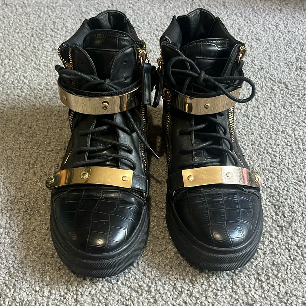 Black and Gold Sneakers